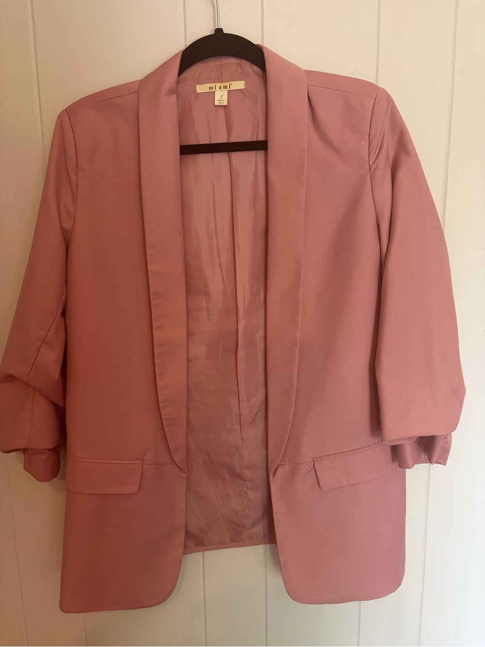 miami Rose Pink Open-Front Blazer
